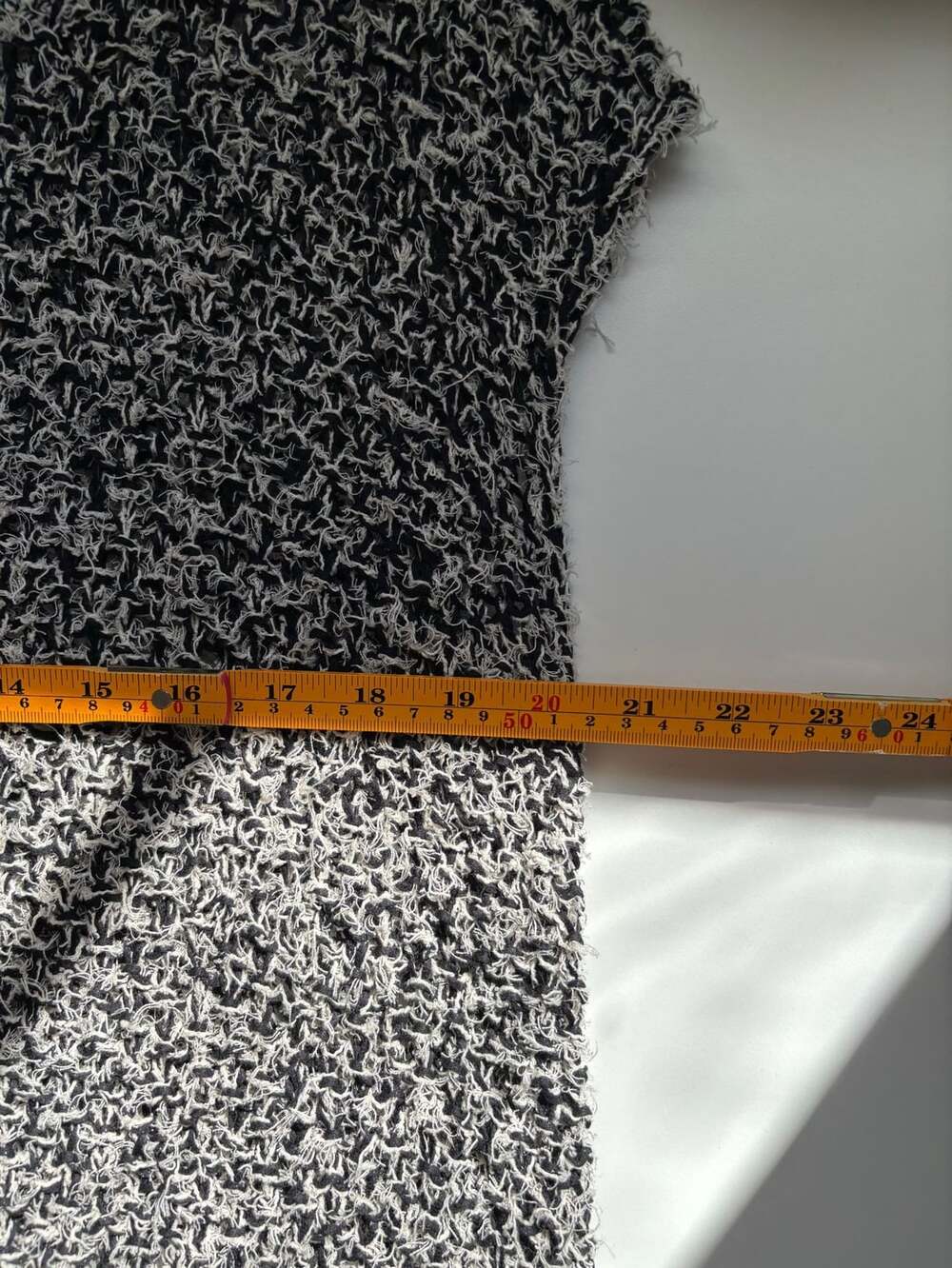 Eileen Fisher Salt & Pepper Boucle Split Back Top Medium - Picture 10 of 11